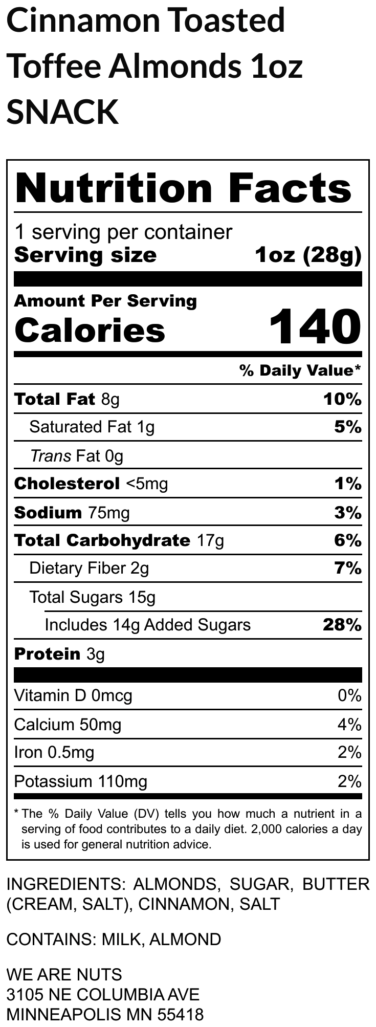 Cinnamon Toasted Toffee Almonds Snack Pack-Toffee Nuts-We Are Nuts!