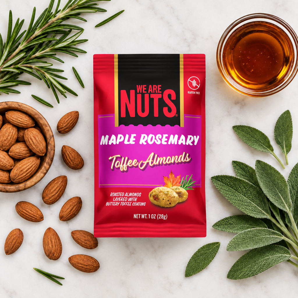 Rosemary Maple Toffee Almonds Snack Pack-Toffee Nuts-We Are Nuts!