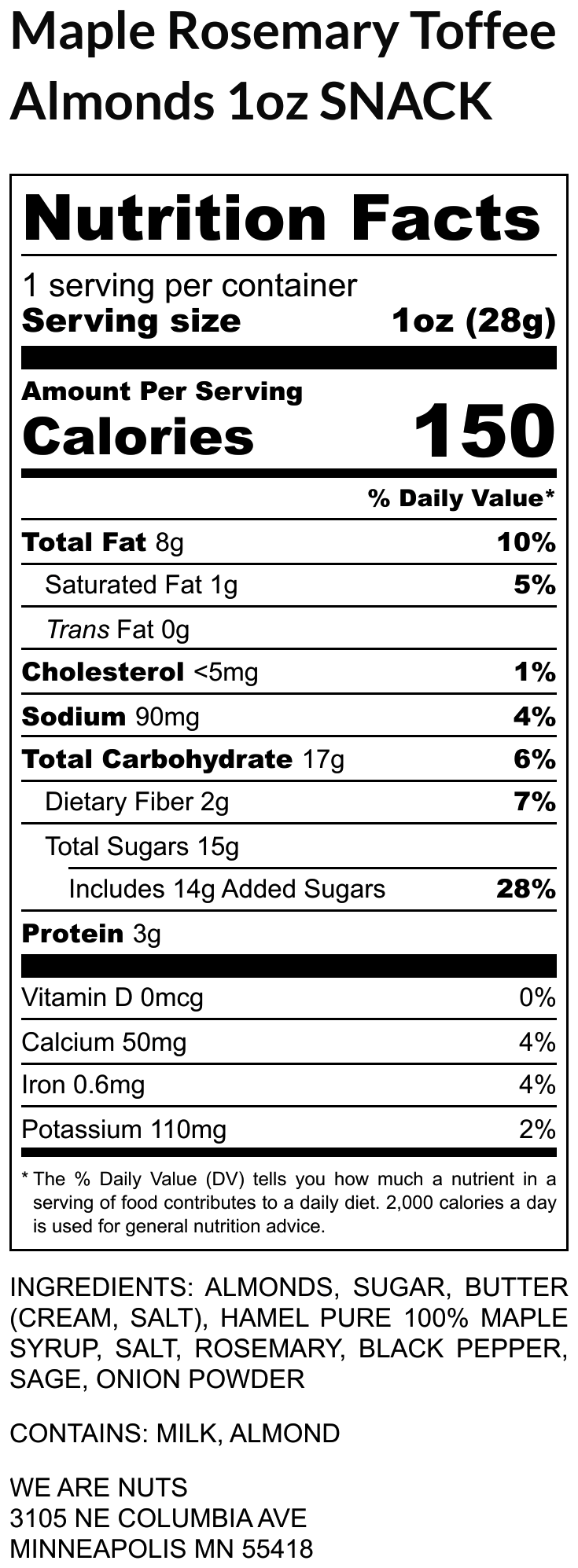 Rosemary Maple Toffee Almonds Snack Pack-Toffee Nuts-We Are Nuts!