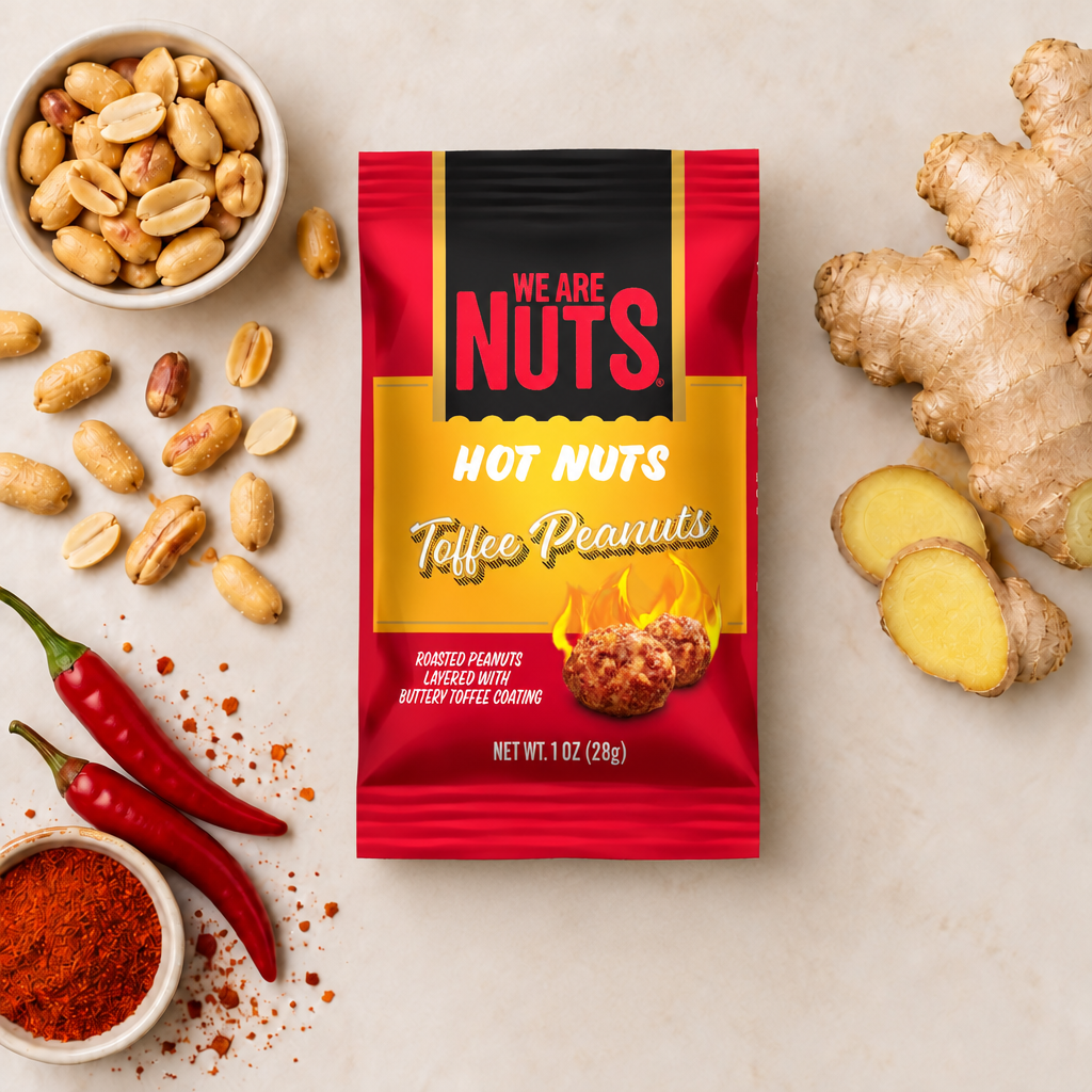 Hot Nuts Toffee Peanuts Snack Packs-Toffee Nuts-We Are Nuts!
