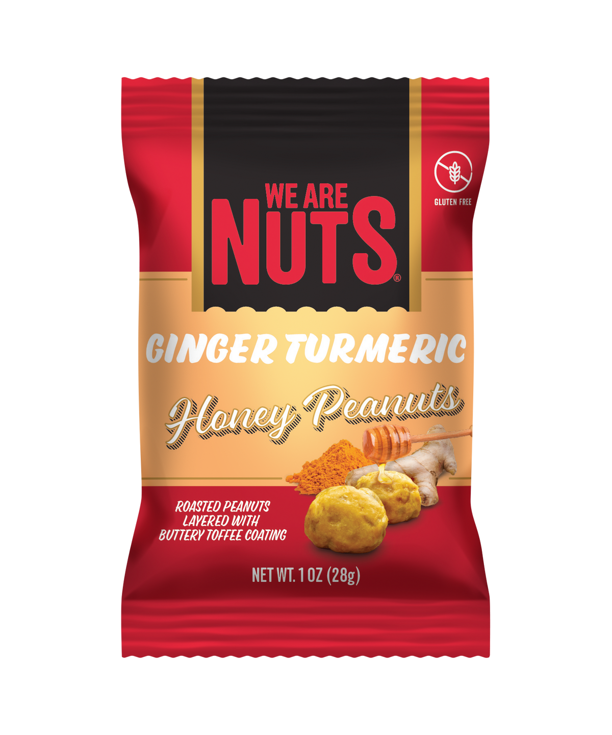 Ginger Turmeric Honey Peanuts Snack Pack-Toffee Nuts-We Are Nuts!