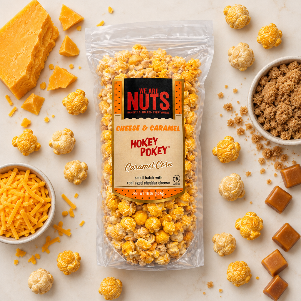 Cheese & Caramel Hokey Pokey Caramel Corn-Hokey Pokey & Tutti Frutti-We Are Nuts!
