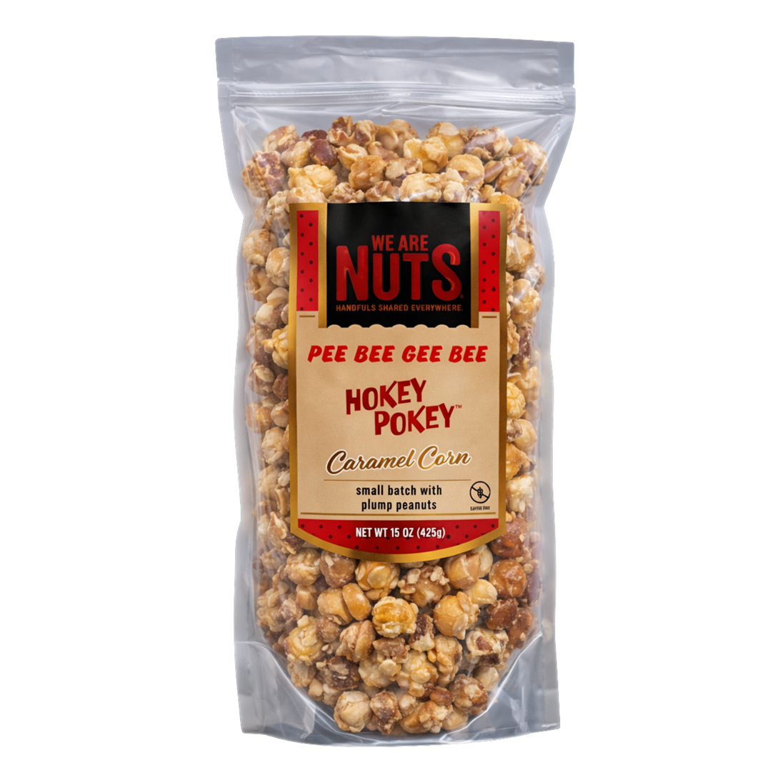 Pee Bee Gee Bee Hokey Pokey Caramel Corn-Hokey Pokey & Tutti Frutti-We Are Nuts!