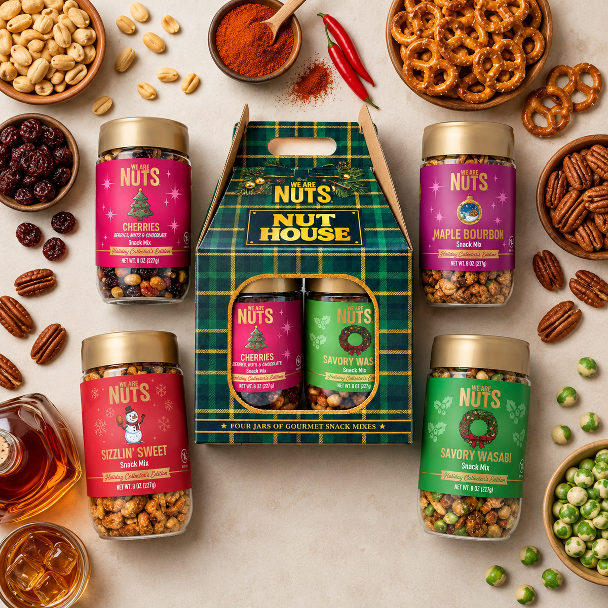 Plaid Snack Mixes Nut House-Gift-We Are Nuts!