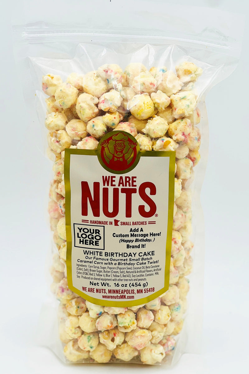 Fruit Flavored Gourmet Caramel Corn: WHITE BIRTHDAY CAKE (BULK) 5LBS!-Nuts-We Are Nuts!