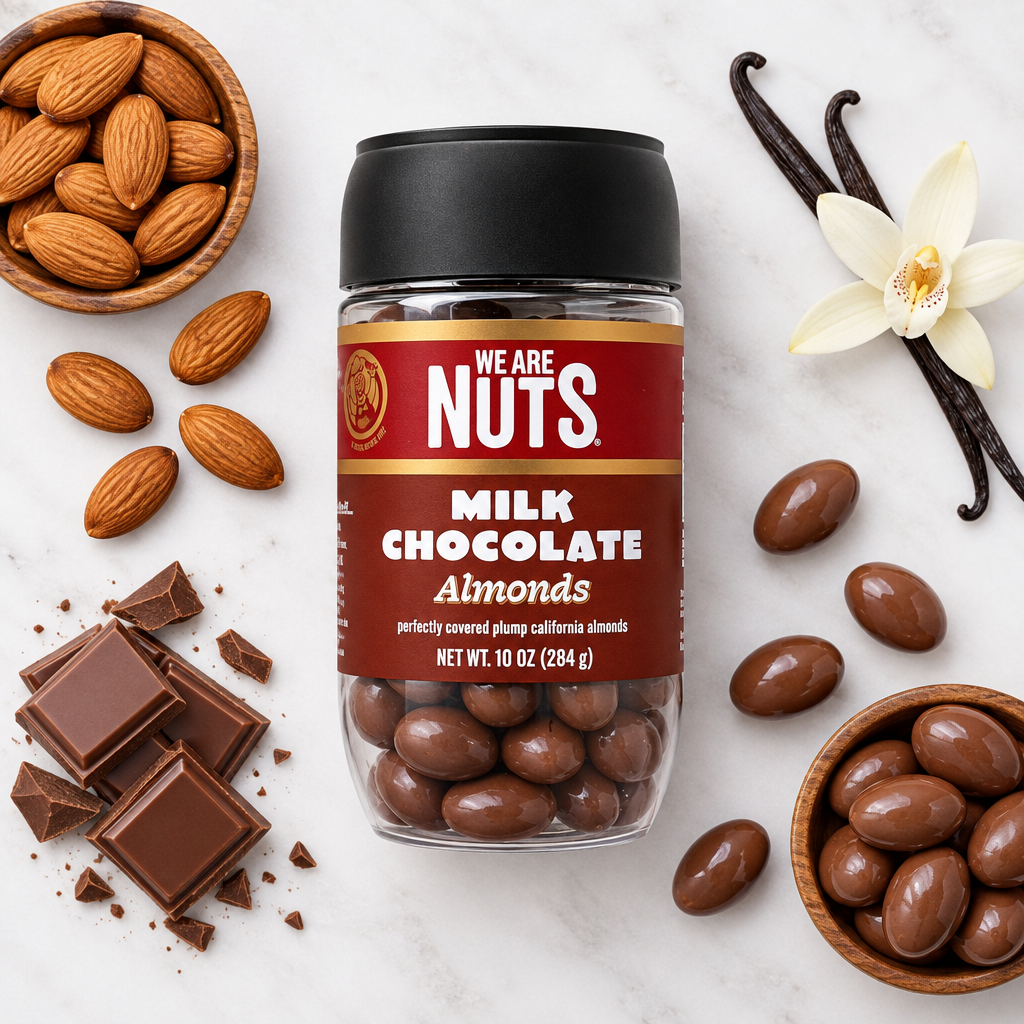 Milk Chocolate Covered Almonds-Chocolate, Yogurt, & Pretzels-We Are Nuts!