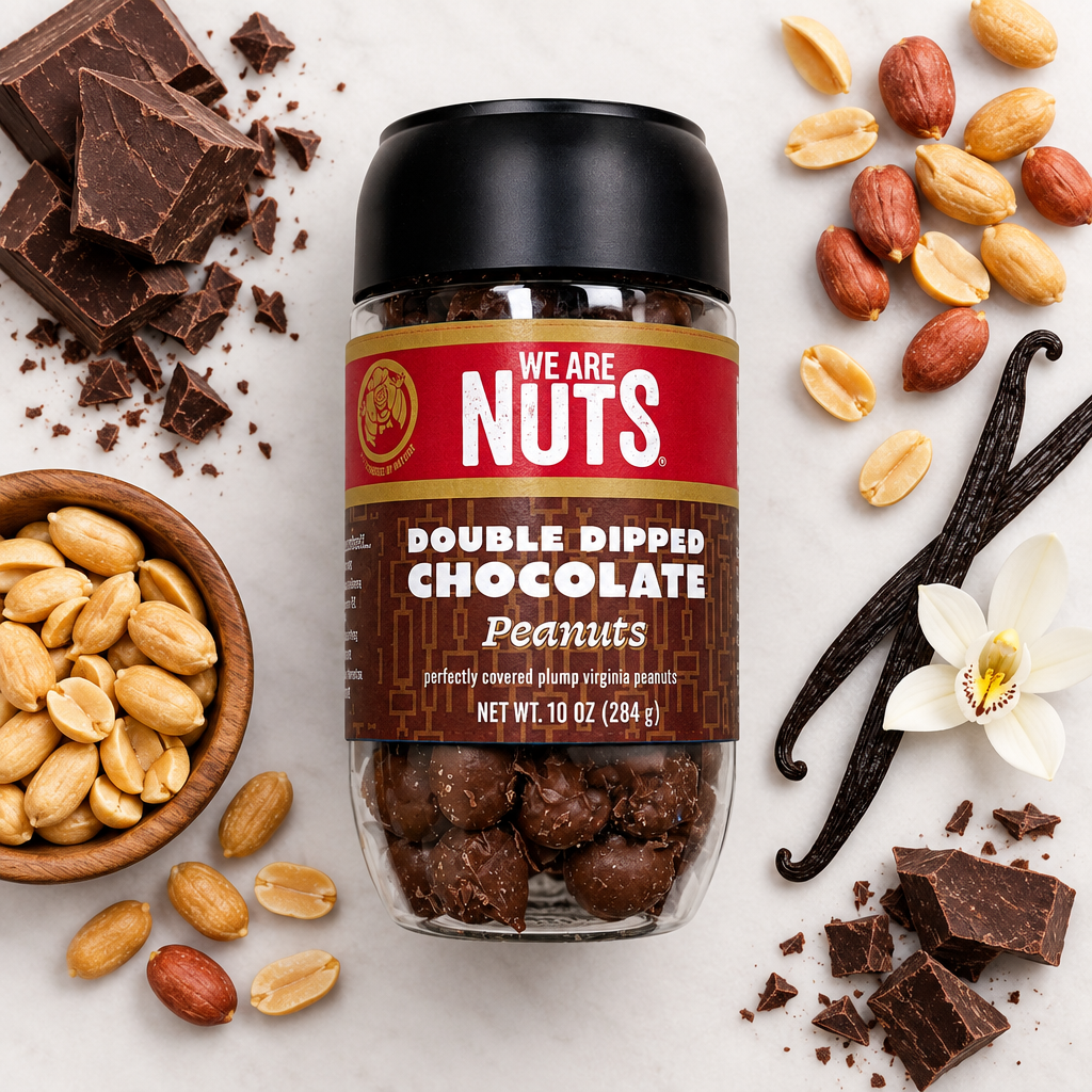 Double Dipped Chocolate Peanuts-Chocolate, Yogurt, & Pretzels-We Are Nuts!