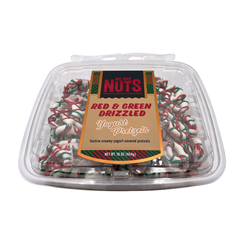 Red & Green Drizzled Pretzels (16 oz)-Nuts-We Are Nuts!