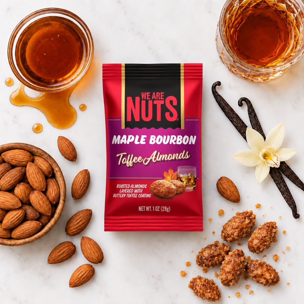 Maple Bourbon Toffee Almonds Snack Pack-Toffee Nuts-We Are Nuts!