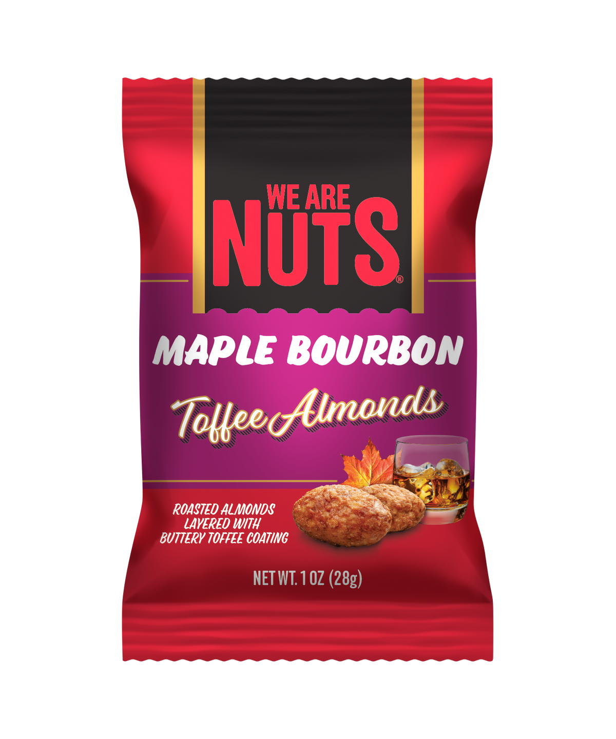 Maple Bourbon Toffee Almonds Snack Pack-Toffee Nuts-We Are Nuts!