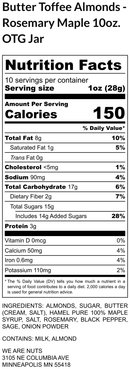 Rosemary Maple Toffee Almonds-Toffee Nuts-We Are Nuts!