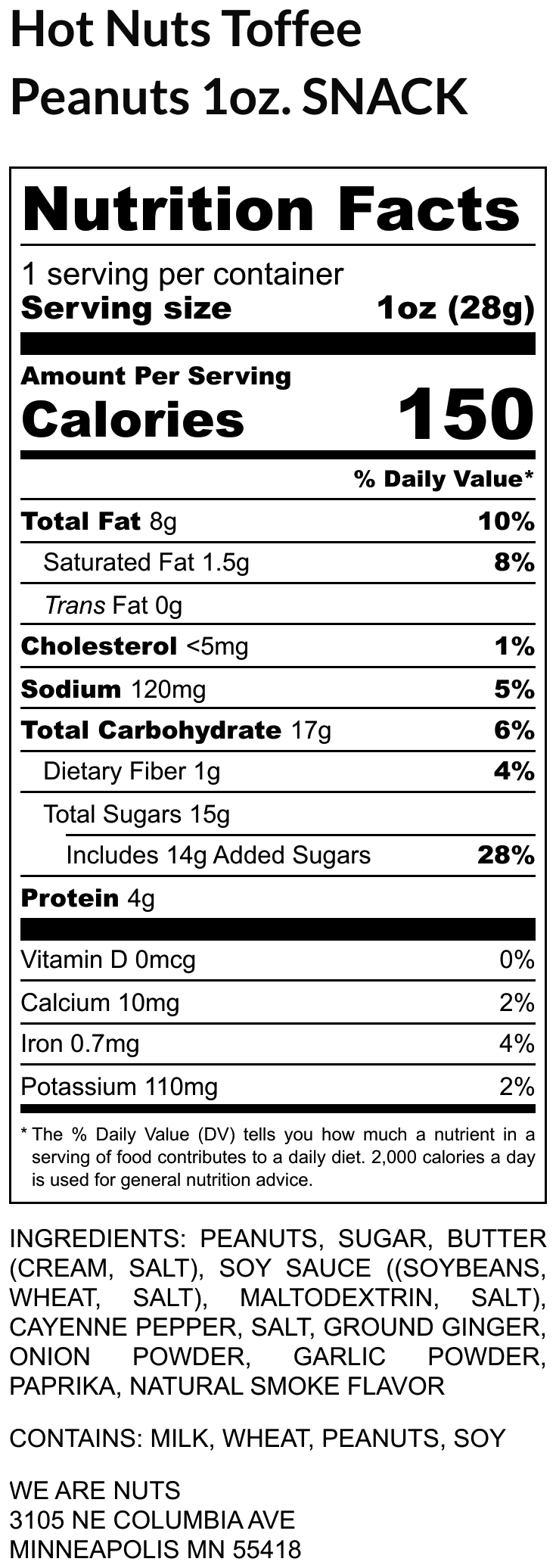 Hot Nuts Toffee Peanuts Snack Packs-Toffee Nuts-We Are Nuts!
