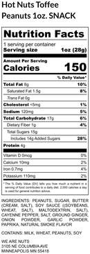 1 oz - Hot Nuts Toffee Peanuts-Toffee Nuts-We Are Nuts!