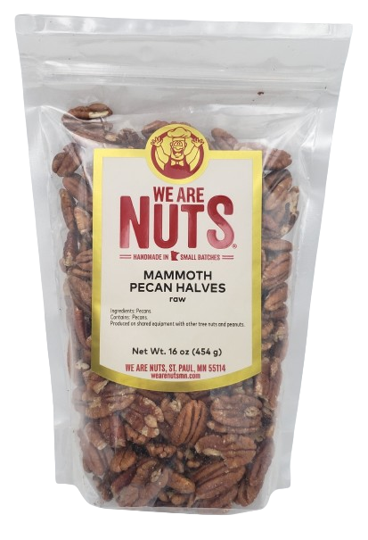 Pecan Fancy Mammoth Junior Halves Raw (16 oz)-Nuts-We Are Nuts!