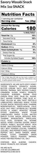 1 oz - Savory Wasabi Snack Mix-Specialty Snack Mixes-We Are Nuts!