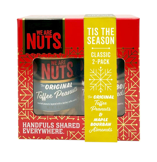 Classic 2-Pack Gift Box – Original Toffee Peanuts & Maple Bourbon Toffee Almonds-Gift Tins-We Are Nuts!