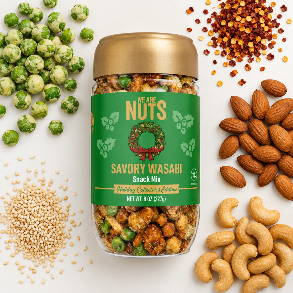 Savory Wasabi Holiday Collector's Edition Snack Mix (12 Pack)-Specialty Snack Mixes-We Are Nuts!