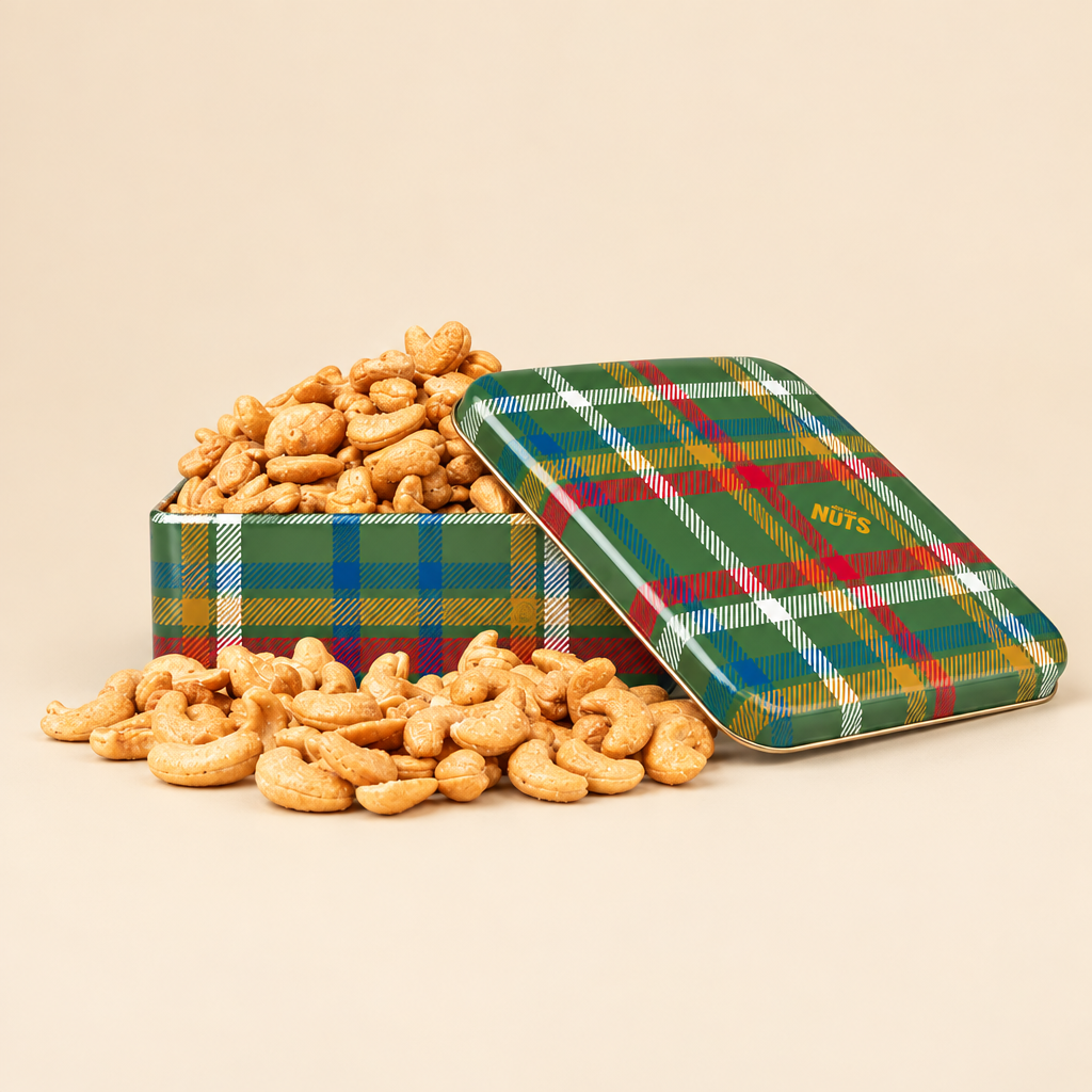 Jumbo Roasted & Salted Cashews Holiday Edition Gift Tin-Gift-We Are Nuts!