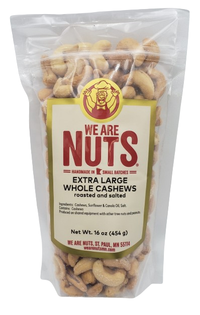 Extra Large Whole Cashews Roasted & Salted (16 oz)-Nuts-We Are Nuts!