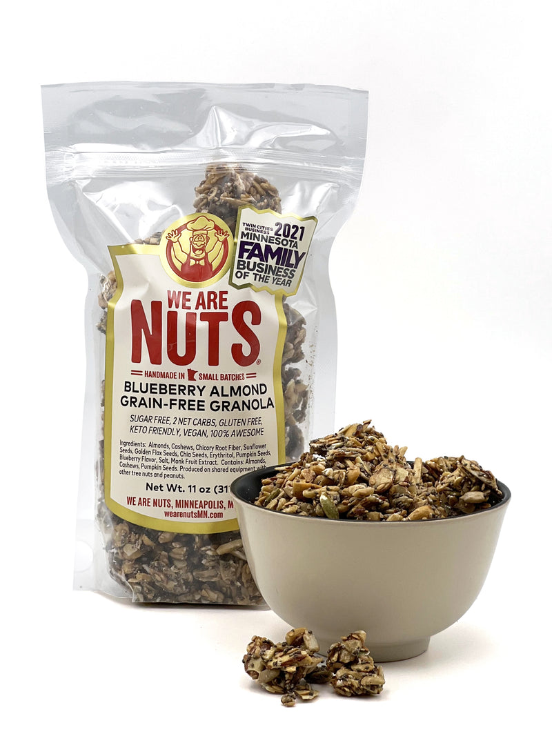 Blueberry Almond Grain-Free Sugar Free Granola (11 oz)-Signature Trail Mixes-We Are Nuts!