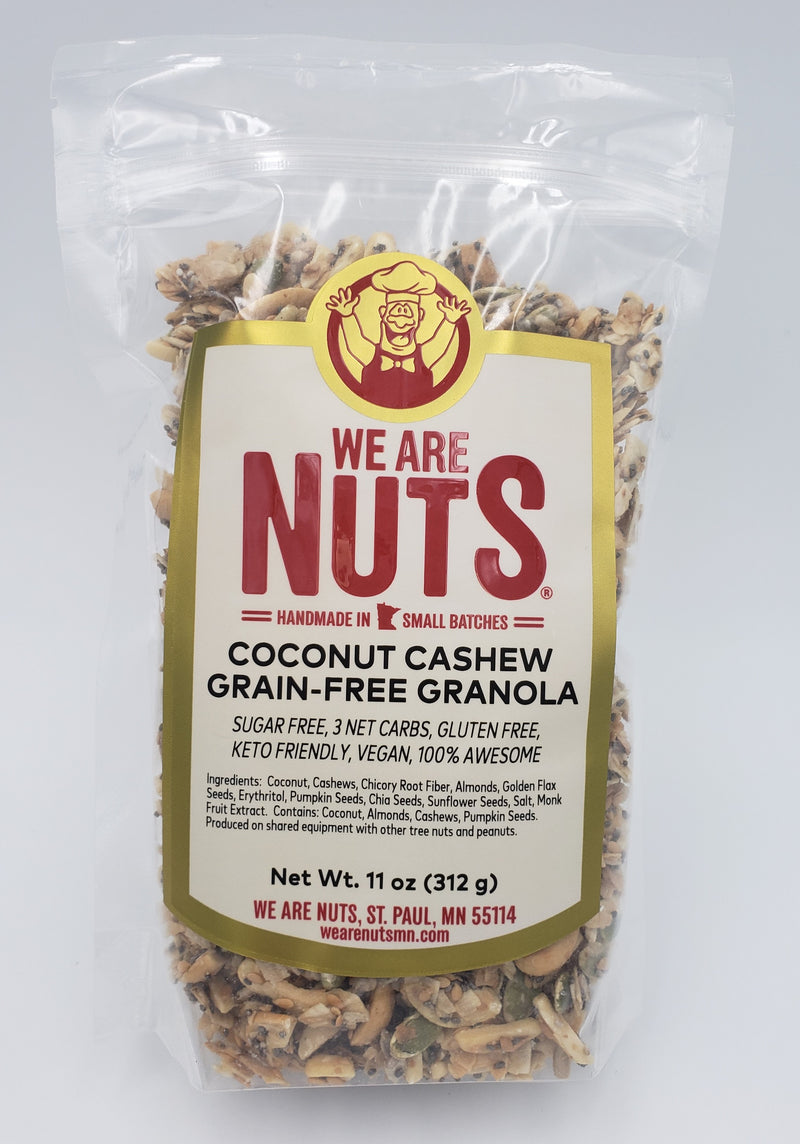 Coconut Cashew Grain-Free Sugar Free Granola (11 oz)-Signature Trail Mixes-We Are Nuts!