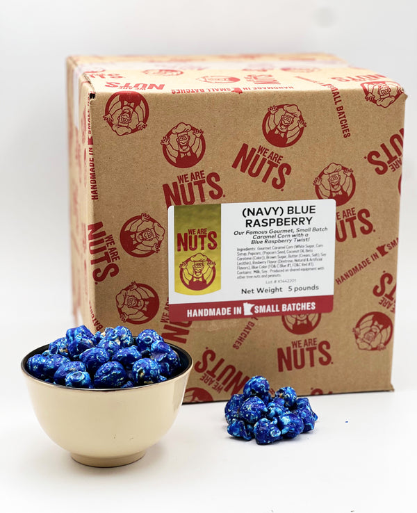 Fruit Flavored Gourmet Caramel Corn: (NAVY) BLUE RASPBERRY (BULK) 5LBS!-Nuts-We Are Nuts!