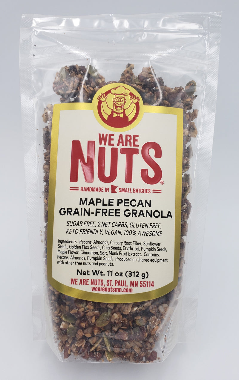 Maple Pecan Grain-Free Sugar Free Granola (11 oz)-Signature Trail Mixes-We Are Nuts!