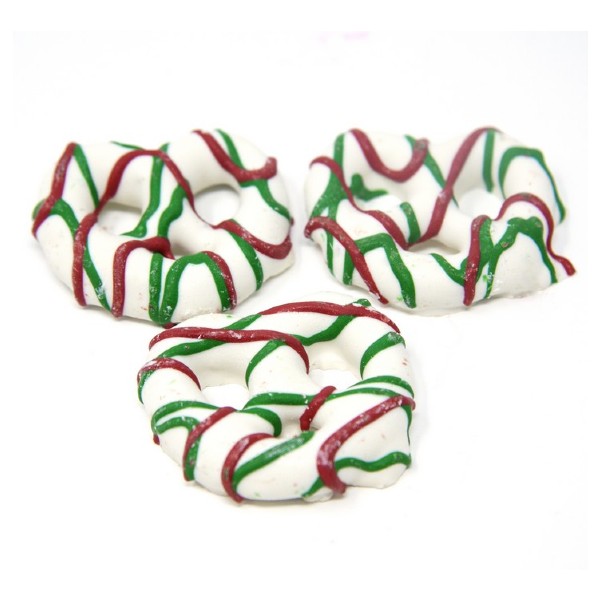 Red & Green Drizzled Pretzels (16 oz)-Nuts-We Are Nuts!
